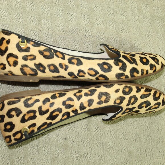 Ugg Alloway Women's 10 Calf Hair Cheetah Print Shearling Insole Round Toe Flats - Picture 3 of 8